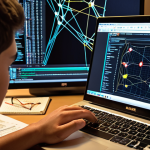 **

A focused student, illuminated by a laptop screen displaying a network diagram, surrounded by textbooks and notes. The scene evokes a sense of intense study and preparation for a networking exam. This represents prioritizing core concepts.

**