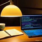 네트워크관리사 취득 후 대기업 네트워크 팀 합류기 - **Prompt: The Budding Network Engineer's Late Night Study**
    A young, determined individual (gend...
