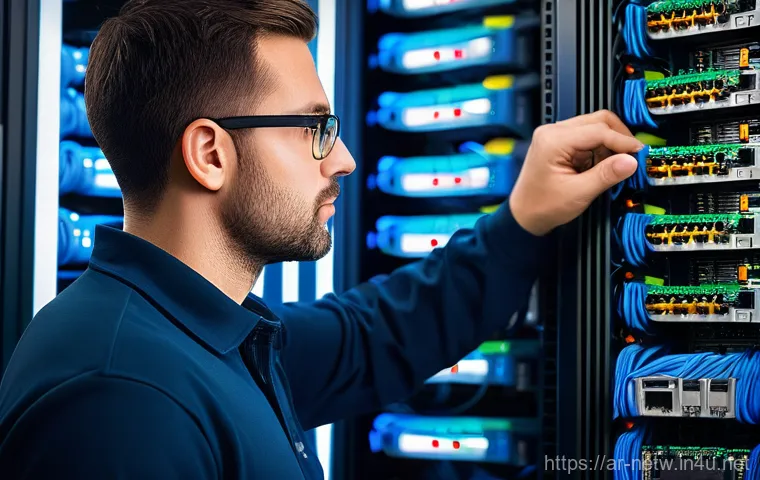 네트워크관리사와 AWS 네트워크 자격증 비교 - Image Prompt 1: The Traditional Network Engineer**